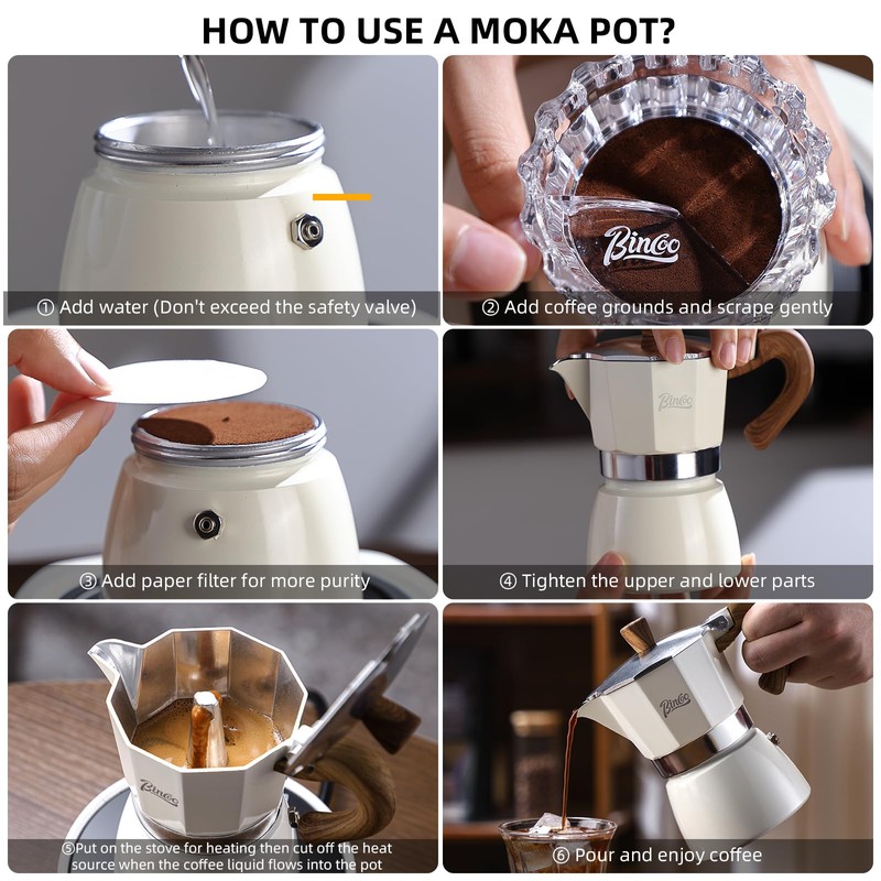 Espresso Maker Stovetop,Camping Moka Pot 2 Cup/120ML,Stove Top Espresso Italian