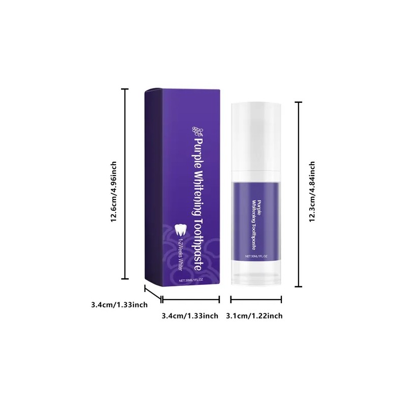 O Purple White Toothpaste Long-lasting Fresh Breath Rem 7006