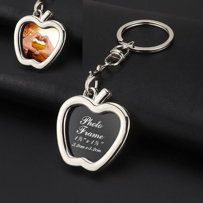 [Dinntty] Apple Keyring Keychain Photo Frame Detachable Keychain Diy Gift