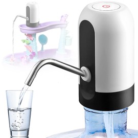5 Gallon Water Dispenser USB Rechargeable Portable with Battery, Automatic On/Off Pump for Home, Office, Camping (Black)