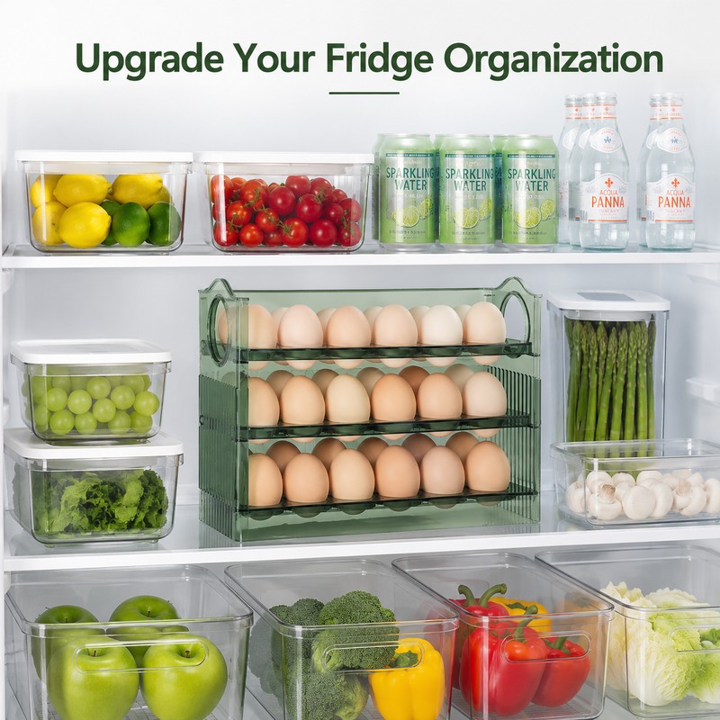 Large Egg Storage Box for Refrigerator – Transparent Egg Organizer