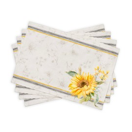 Maison d' Hermine Placemats Set of 4 100% Cotton Decorative Easter Cloth Place Mat Washable Dinner Placemat for Holiday, Dinner, Baby Shower & Dining, Candice - Spring/Summer (33cm x 48cm)