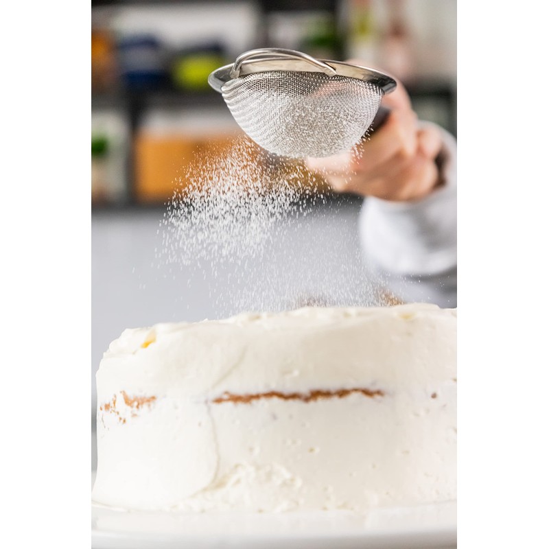 MasterClass MCSSSIEVE8 Soft Grip Sieve, 8 cm, Carded, Stainless Steel,