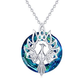 Phoenix Necklace 925 Sterling Silver Crystal Chain Animal Phoenix Pendant Jewellery Gifts for Women (Beautiful Packaging), Sterling Silver