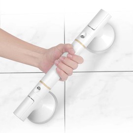HOTUT Shower Handle Suction Cup Large Shower Grab Rail with Light Function, Grab Handles for Seniors, No Drilling Removable Handle Bars for Bathroom, Toilet Grab Rail Bath Handle for Pregnant Women