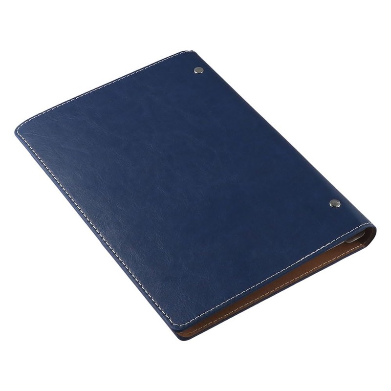allcoupon A5 Refillable Leather Notebook, Blue Hardcover Notebook Daily Planner,