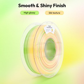 AMOLEN Silk PLA 3D Printer Filament, Shiny Multicolor Rainbow PLA Filament 1.75mm, Gradient Color Change PLA 3D Printing Filament for Most FDM 3D Printer, Red Green Yellow, 1kg (2.2lbs)