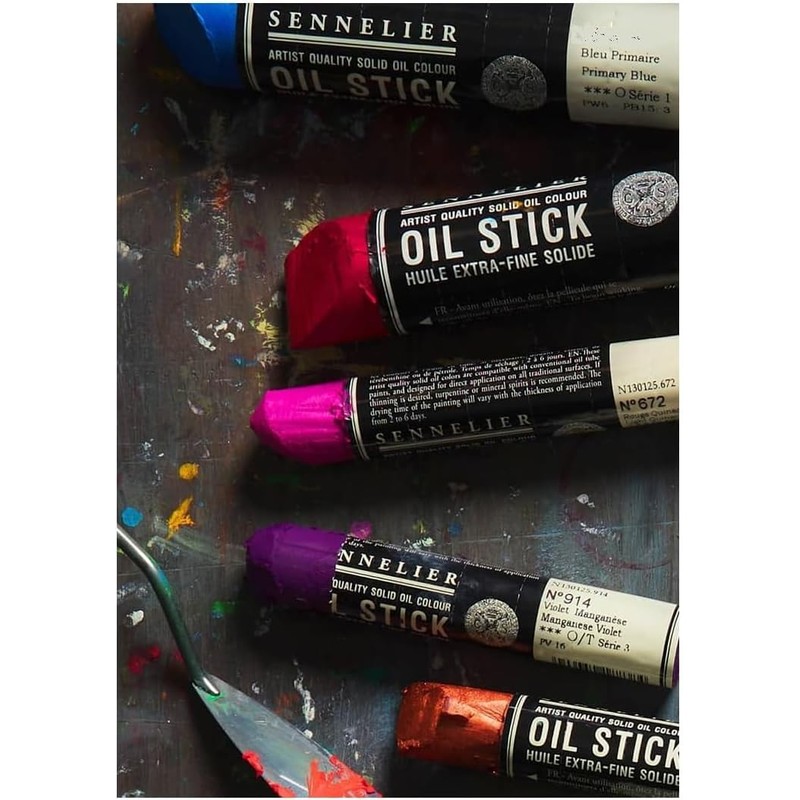 Sennelier Oil Sticks Fluorescent & Metallics Set of 6 Oil