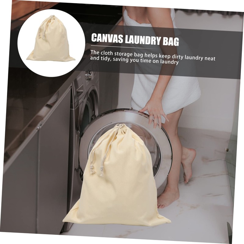 Ciieeo Unique Designtravel Drawstring Bags Canvas Laundry Bag Closure Pockets