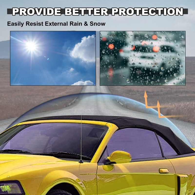 KUAFU Convertible Soft Top Compatible with 1994-2004 Ford Mustang Black