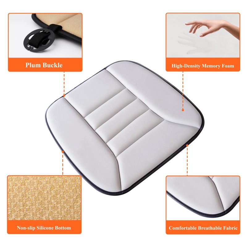 kingphenix Car Seat Cushion with 1.2inch Comfort Memory Foam, Seat
