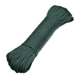 DonDon 98 ft - 30 m nylon cord Paracord survival DIY rope cord for outdoor camping activities 0.6 inch - 4 mm - 7 strands forest green