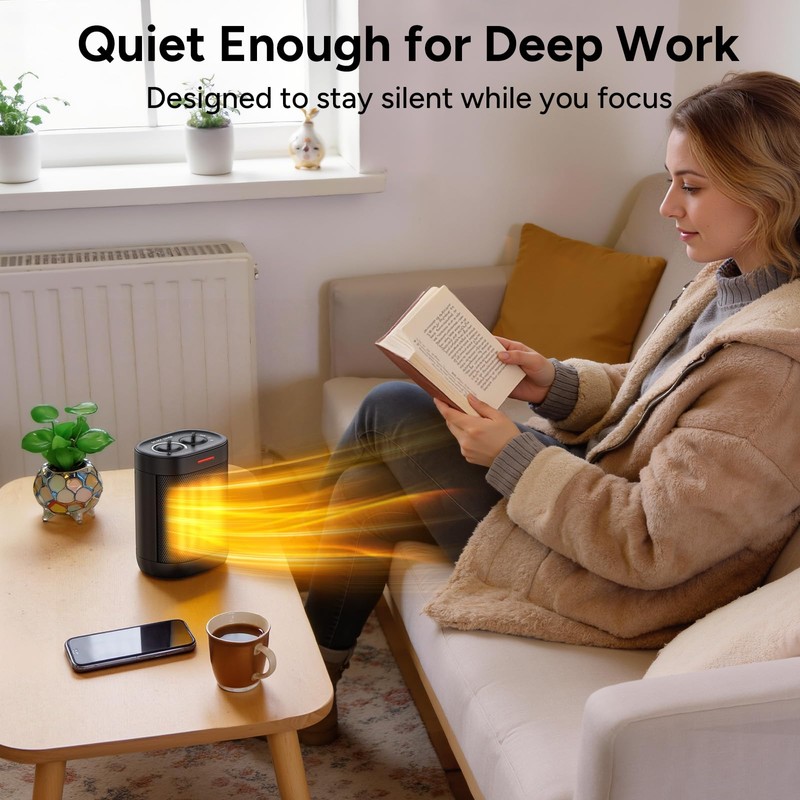 Pereysi Ceramic Personal Space Heater for Office Desk & RV,