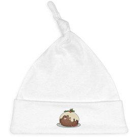 Azeeda 'Cute Christmas Pudding' Baby Beanie Hat (BH00011810) White