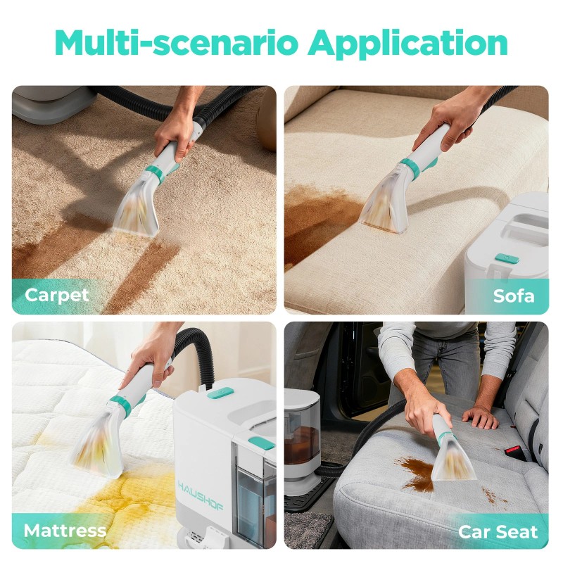 HAUSHOF Portable Carpet Spot and Upholstery Cleaner Machine Deep Stain