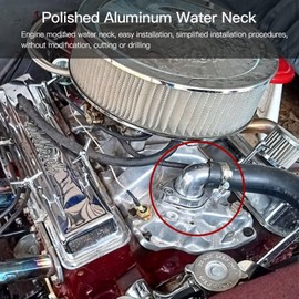 15°Swivel Water Neck Fits for SBC BBC Polished Aluminum Thermostat Housing 283 302 305 327 350 383 396 427 454 502 by GruDawu Update