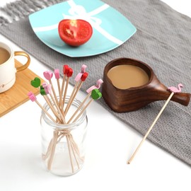 FSSTUD Small Heart Toothpicks Wooden Drink Party Appetizer Decorative Cocktail Toothpicks Cute Food Picks Dessert Toothpicks Red 100 Pieces