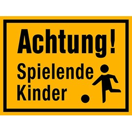 Achtung spielende Kinder Sign 400 x 300 mm, Strong 1.5 mm Thick!