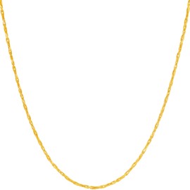 LIFETIME JEWELRY 1.2mm Flat Cobra Chain Necklace for Men & Women 24k Gold Plated (20)