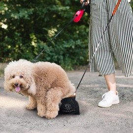 FULLPET Pooper Scooper, Pooper Scooper with Bag Attachment (Orange, 50 Bags)