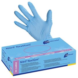 Meditrade Nitrile Gloves NextGen® EN 455, Powder-Free, Blue, Pack of 100 Gloves
