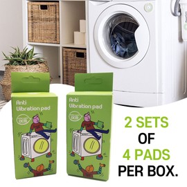 [What'sUp?] Anti Vibration Pads for Washing Machine- Washer Dryer Noise Reduction& Shock Absorbing Rubber Feet - Heavy Duty Anti-Slip Pads for Furniture, Appliances, and Equipment- 8 Pack for Home Use