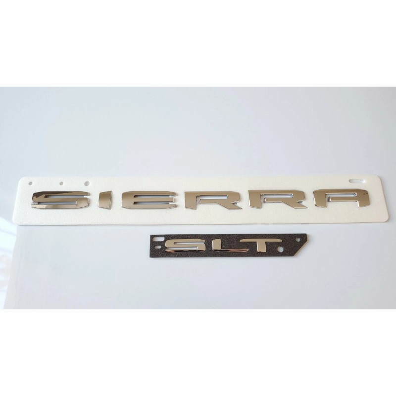 GMC 2PCS Chrome Rear Tailgate SIERRA SLT Emblem GMC Sierra
