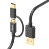 HAMA 2in1 Multi-Ladekabel, USB-A, Micro-USB und USB-C, 1 m, Schwarz