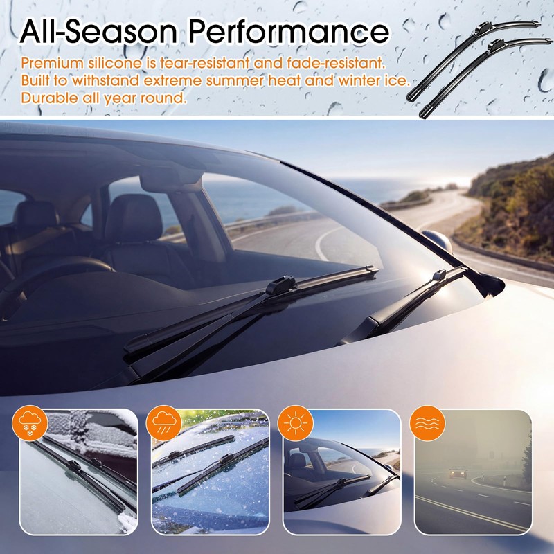 BBTO 6 Pack 22 Inch Wiper Blades 2-In-1 Windshield Wipers