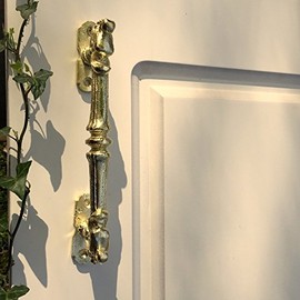 Antikas - Door Handle in Bright Brass with Expressive Front Door Handle Handle and Fabel
