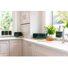 KitchenCraft Tea Storage Caddy with Lid, Hunter Green & Gold,