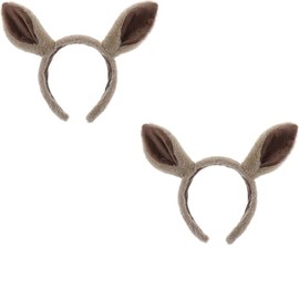 2 Pack Horse Headband Cute Plush Horse Ears Headband Animal Horse Hairbands Horse Costumes Accessories (Brown, One size)