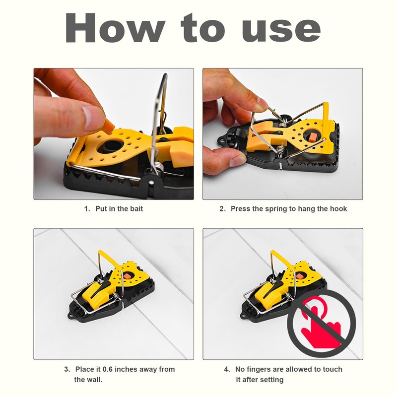 6 Pack Mouse Traps, Updated Model Mice Trap Indoor, Reusable