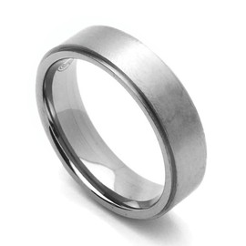DoubleAccent 6MM Comfort Fit Titanium Wedding Band Satin Finished Ring (Size 7 to 14) Size 14
