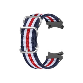Smartwatch Wristbands Strap Canvas Smartwatch Replacement Band for Watch 4 40mm 44mm for Watch 4 Classic 46mm 42mm 5 Stripes Blue White Red