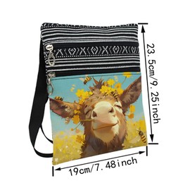 LiuenMgg Funny Donkey Messenger Bag Small Ethnic Pattern Printed Adjustable Strap Crossbody Zipper Bag Funny Donkey Phone Bag Wallet Cute Shoulder Handbag for Women Friends -5