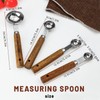 Realand Messlöffel-Set, Edelstahl, Messlöffel mit Holzgriff, 1,25 ml, 2,5 ml,