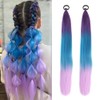 Extensiones de Cabello para Trenzas 60 cm,MoradoClaroAzul lago (1PCS)