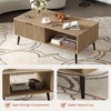 2-Tiers Coffee Table, 41.34''L Farmhouse Coffee Tables With Storage and