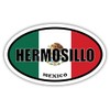 3 Pack 2x3 inches | Hermosillo Mexico Flag Oval Sticker