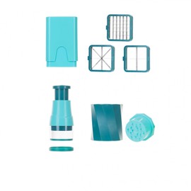 Genius Minis Vegetable Slicer Manual Combination Set 13-Piece Vegetable Fruit Chopper Spiral Cutter Dice Cutter for Tomatoes Cucumbers Onion Kitchen Aid for Quick Creative Meals