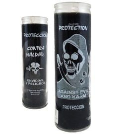Generic 7 Day Candle Protection Against Evil & Harm - Alleged Contra Maldad Envidias Y Peligros Glass Jar Candle Black