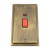 Cooker Switch w/Neon Indicator 45 Amp - Tall Plate -
