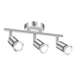 Lámpara de tocador moderna de 3 luces, HORKEY 30cm 9W lámpara de pared de baño sobre espejo, accesorio de iluminación de tocador cromado para mesa de dessing, vestidor, baño, 3 bombillas GU10 incluidas