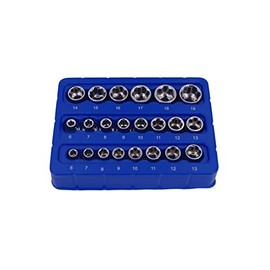 BERGEN Super-Lock Shallow Socket Set 22pc 1/4" 6-13mm & 3/8" 6-19mm 1398