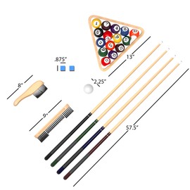 Pool Table Accessory 32 Piece Kit- Billiards Balls, Cues, Stick Repair, Roman Rack, Table Brush, Table Cover, Tally Bottle by Trademark Gameroom