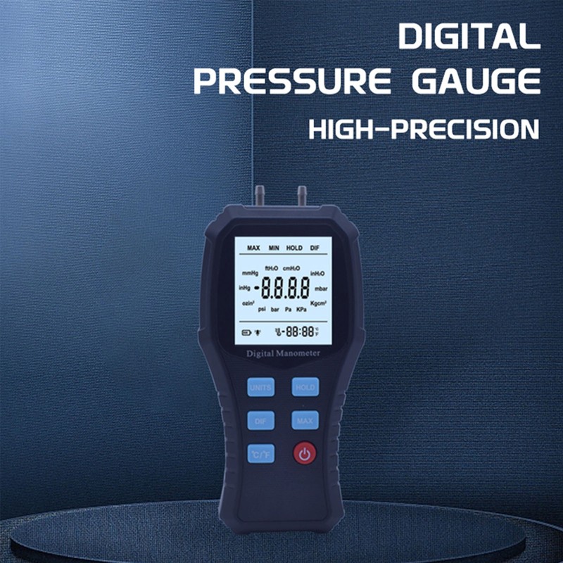 Digital Manometer Handheld HVAC Manometer Gas Air Pressure Meter Gauge