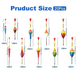 CWPFVQA 20 Pieces Fishing Buoys, Rough Floats for Fishing, Outdoor Fishing Accessories, Fishing Tool Sets, Fishing Tackle Sets, Floating Fishing Kits, Crucian Floats