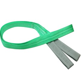 Duplex Polyester Webbing Lifting Heavy Duty Flat Cargo Sling Strap Anti-Cut and Anti-Abrasion Treatment Rigging Lifting Straps for Moving Storage 2T 2M Green