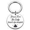 Funny Don't Do Stupid Sh t Keychain Kids Girls Christmas
